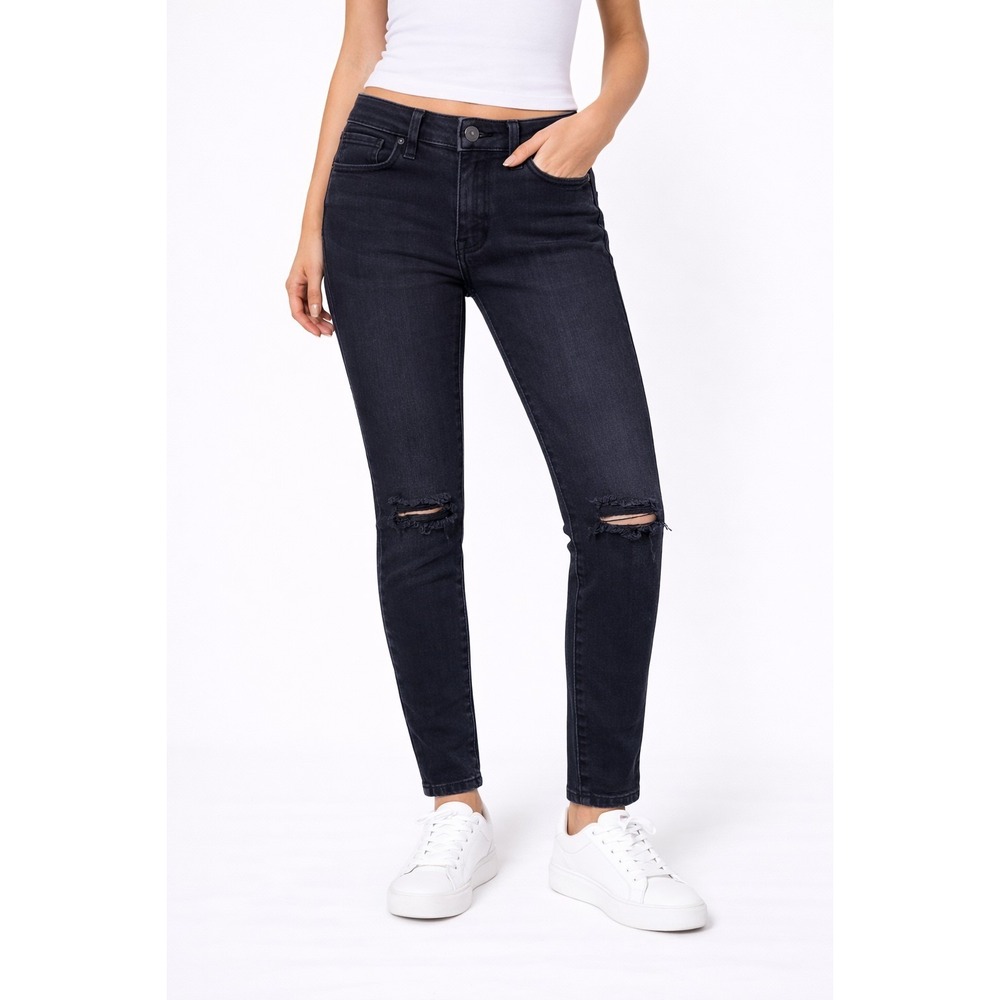 American Eagle Jegging Low-Rise Distressed Black Jeans Women's size 2 Regular